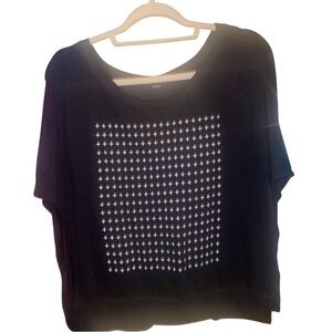 Black Graphic Women's Top